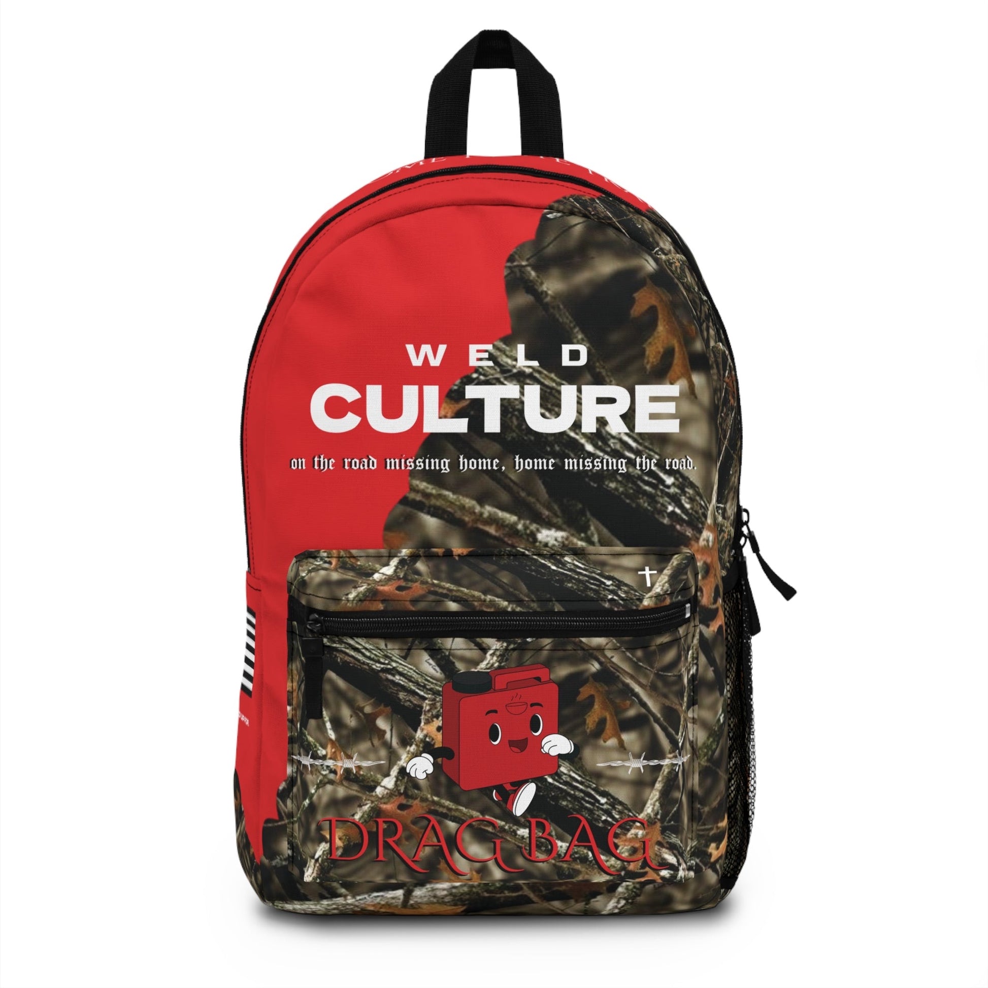 RED CAMO SPLIT DRAGBAG.